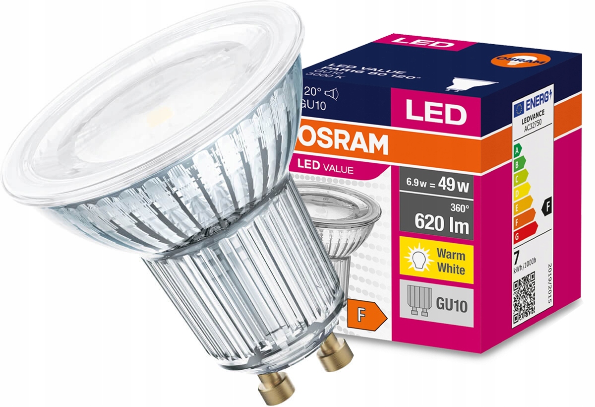

Żarówka Led GU10 6,9W 49W 620lm 3000K 120st Osram