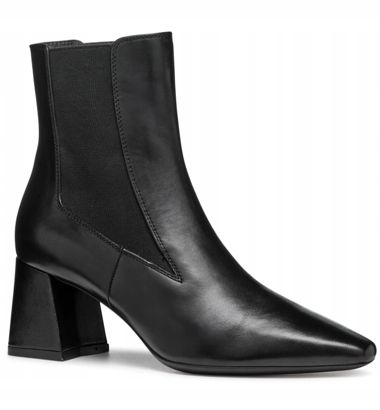 Geox Dámské Kotníkové Boty Černé Klasické, Hladké, S Kůží, Velikost 38