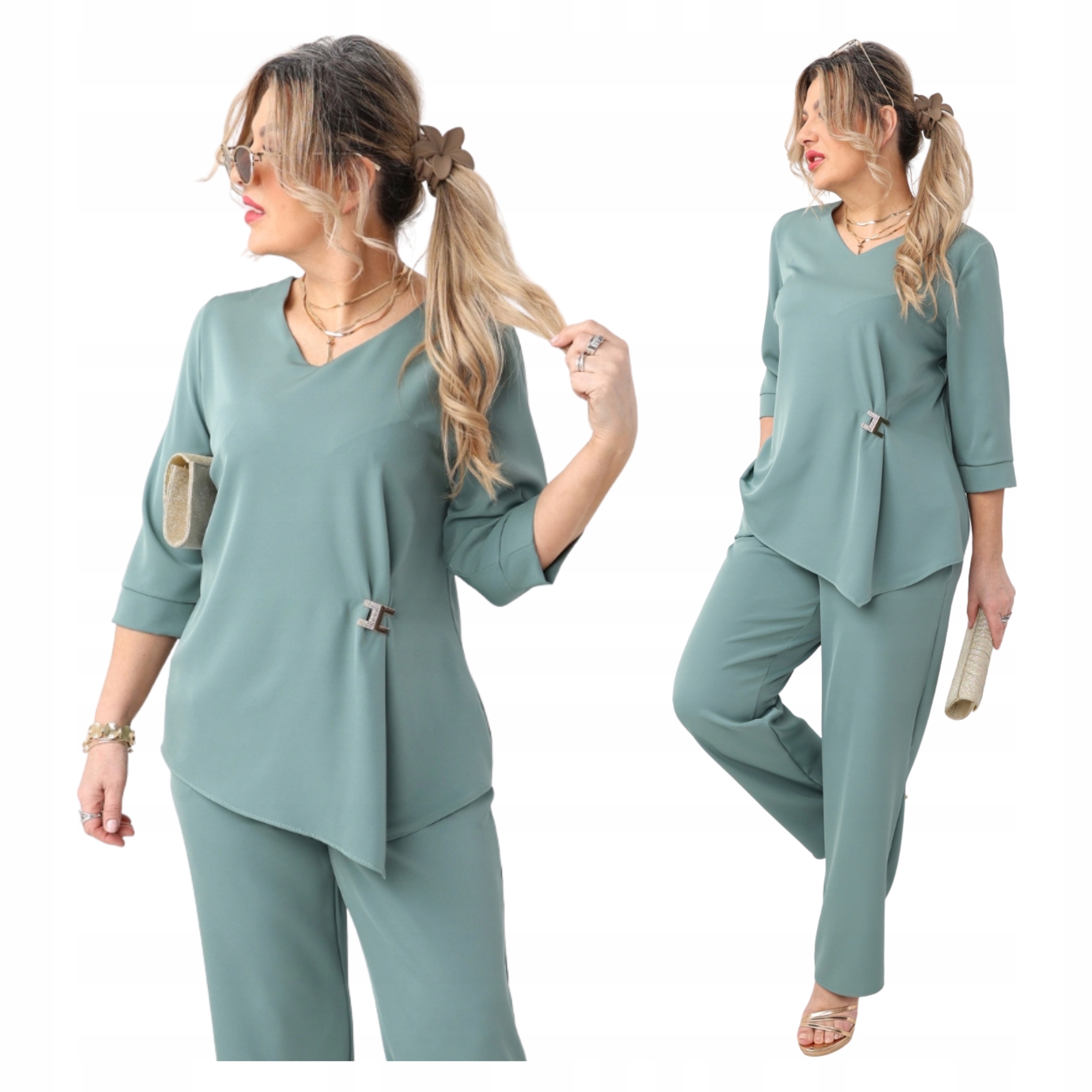 komplet damski z spodniami duże rozmiary Polski Producent luźny