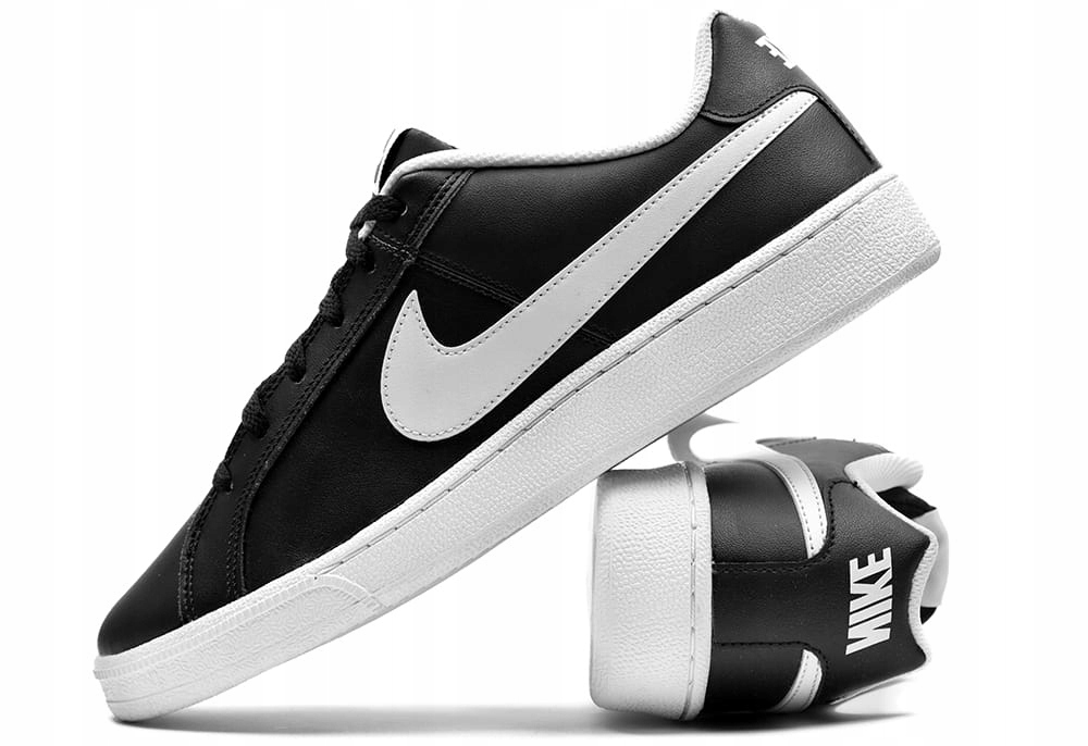 r.44 Buty męskie Nike Court Royale czarne skórzane trampki sneakersy