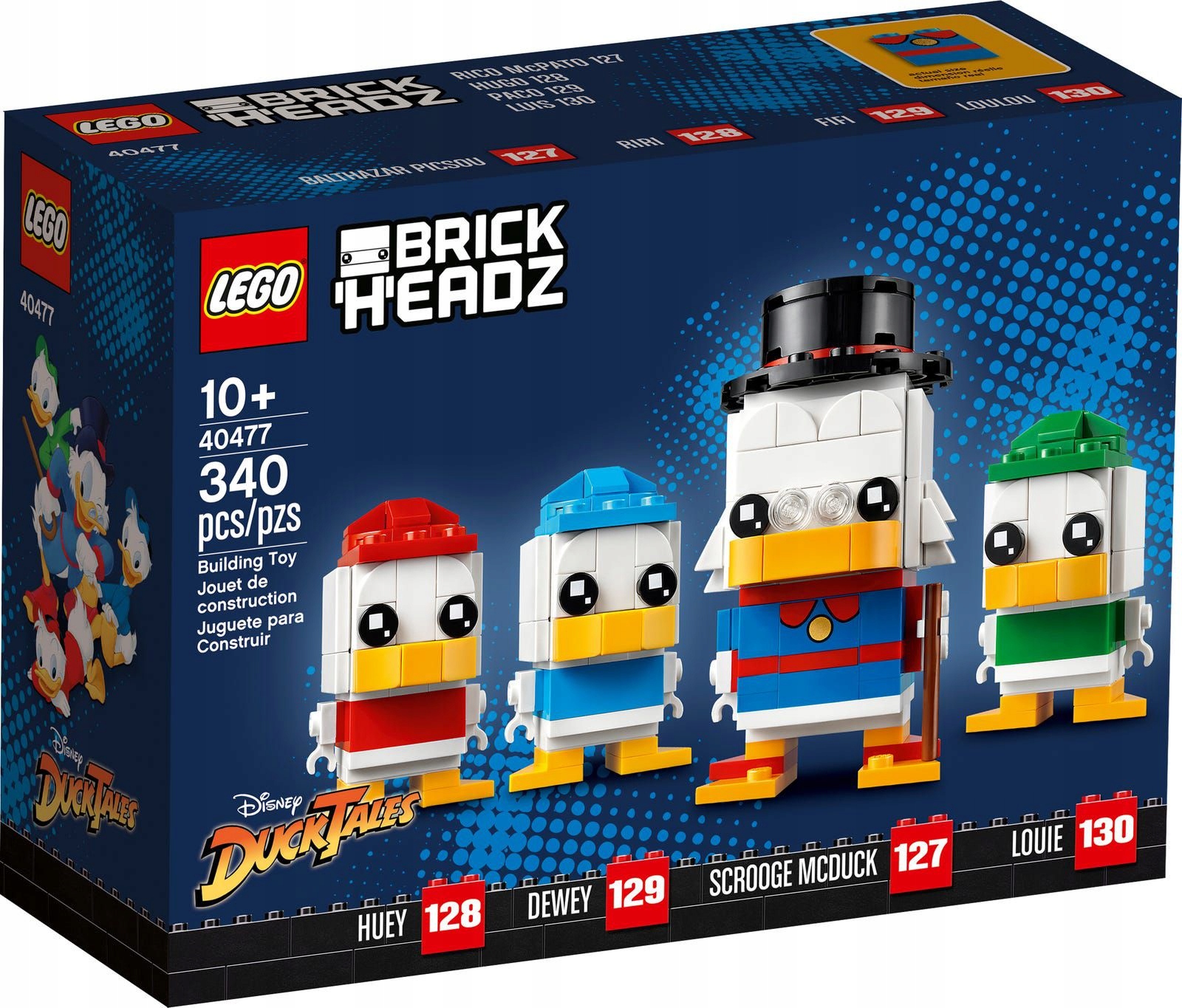 

Lego 40477 Brickheadz Sknerus, Hyzio, Dyzio, Zyzio