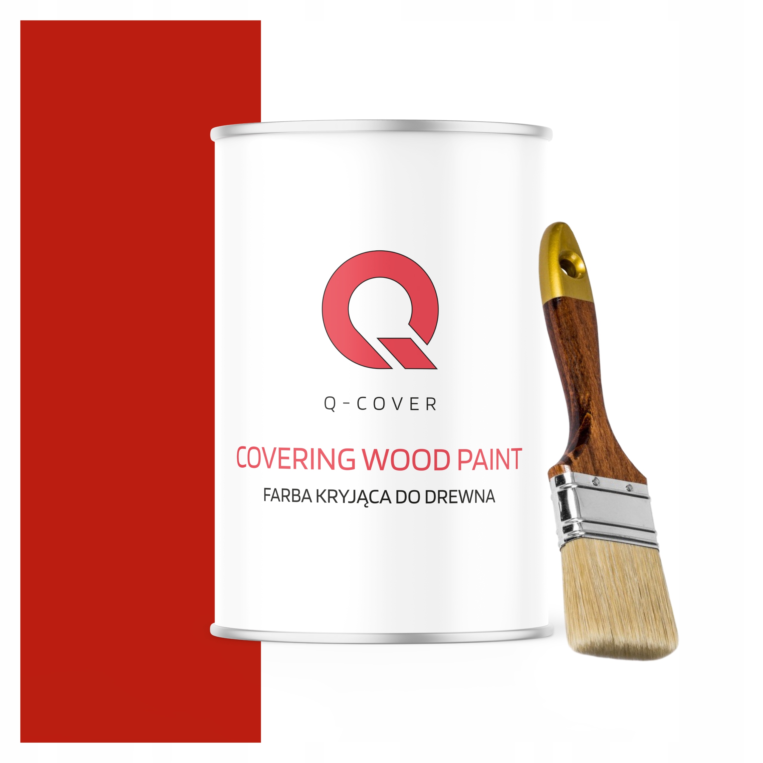 Krycí Barva na dřevo a renovaci nábytku 1L Lesk Barva Červená Štětec
