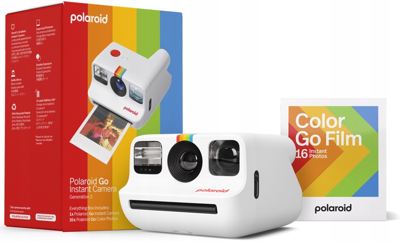Okamžitý fotoaparát Polaroid Go Gen 2 White E-Box (sada s náplní)