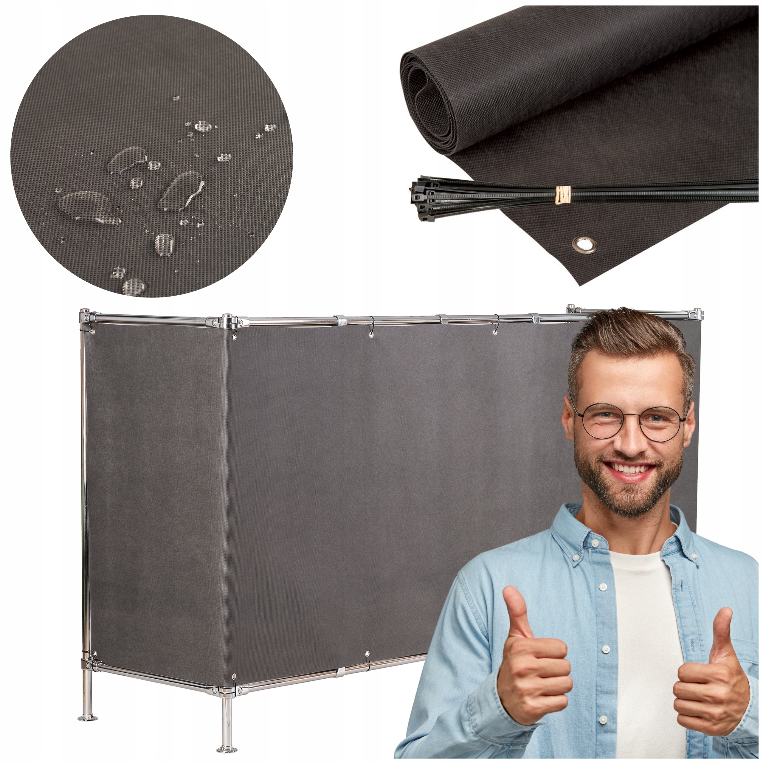 Osłona Na Balkon 1,05X7M Grafitowa Mata Balkonowa