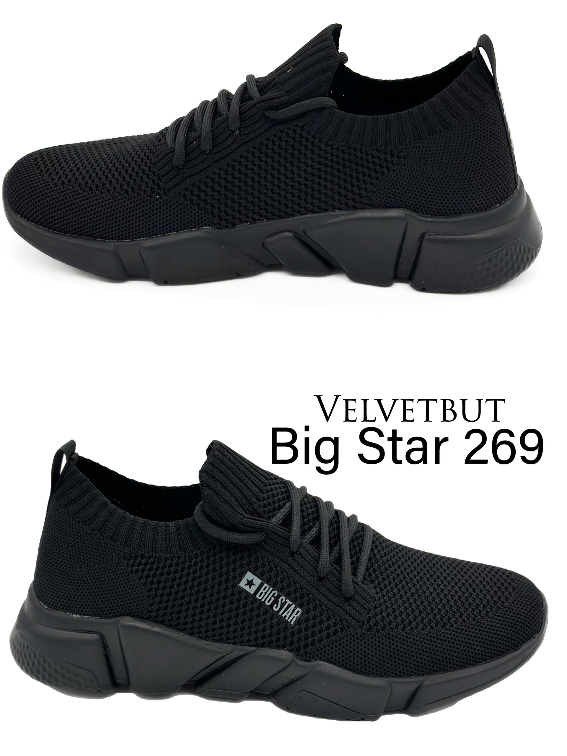 Big Star sportovní černé boty JJ274269 37
