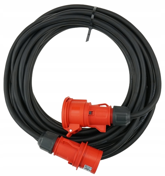 Przedłużacz Siłowy Gumowy Budowlany 15M 5x4 32A Odporny Na Warunki Pogodowe-Zdjęcie-0