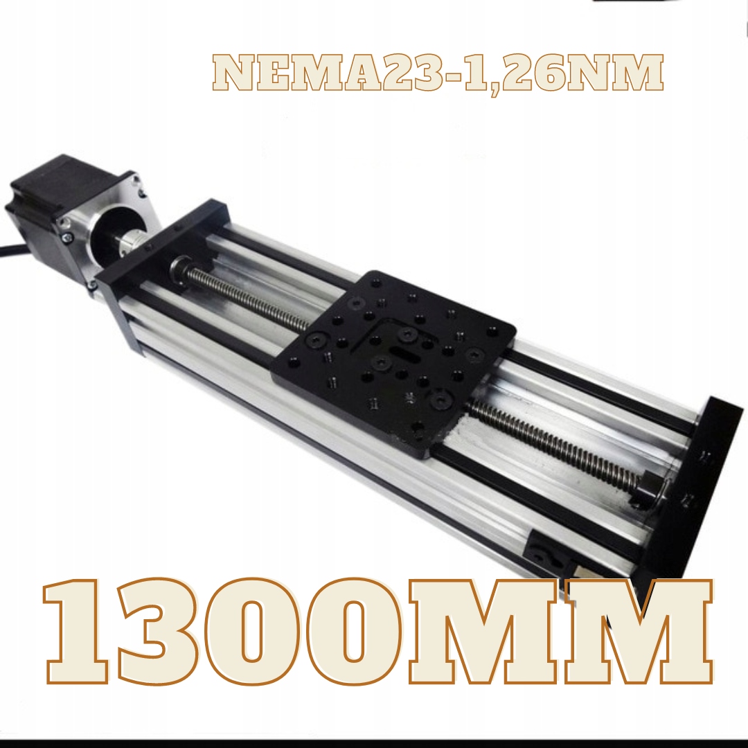 Lineární vedení Cnc lineárního vozíku 1300 mm NEMA23-1,26Nm Stříbrný Rtr TR8x8
