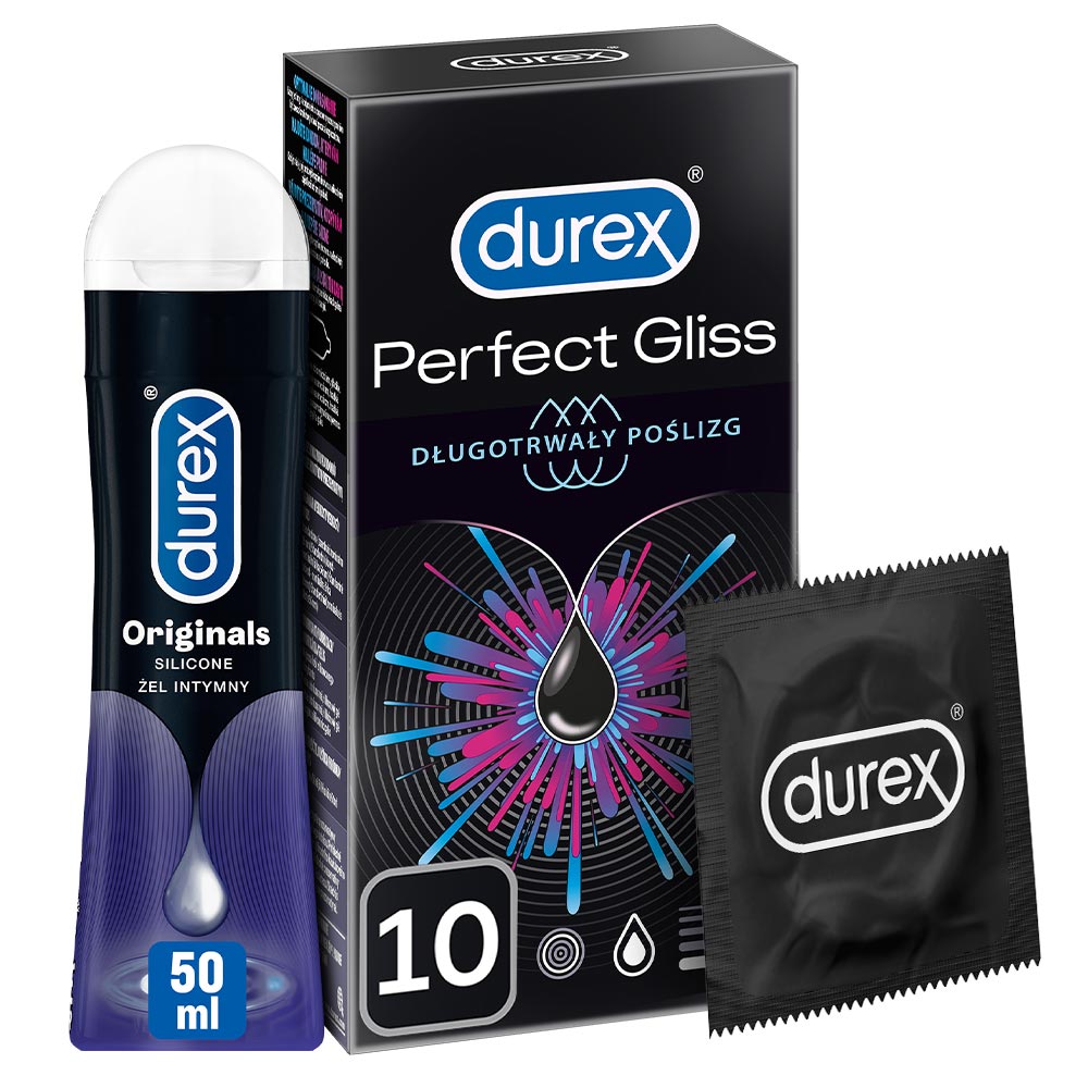 

Durex prezerwatywy 10 Perfect Gliss żel Zestaw