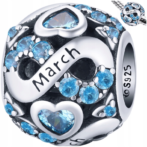 

Charms Miesiąc Marzec March srebro pr 925 koralik