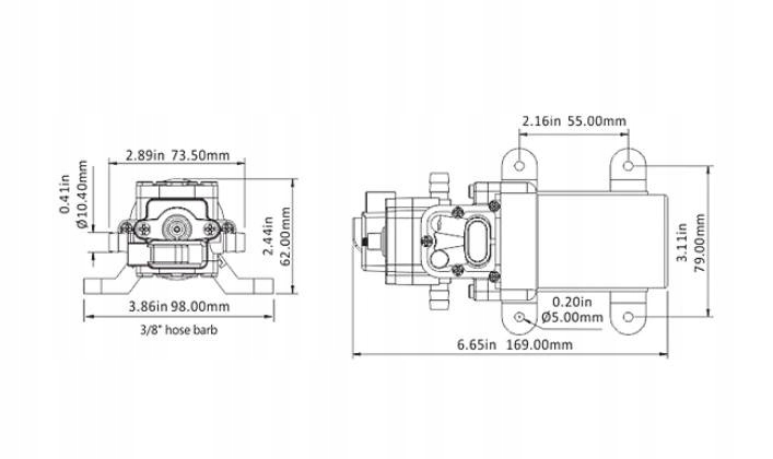 Pompa Wody 12V ciśnieniowa Seaflo do Łodzi Numery katalogowe zamienników SFDP1-010-040-21-AQUA