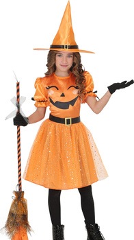 Kostium Dynia dyniowa panienka sukienka kapelusz Halloween 5-6 lat