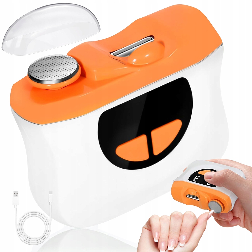 Elektrický Turistický Odstřihovač Nehtů Bruska Leštička Usb Bílá
