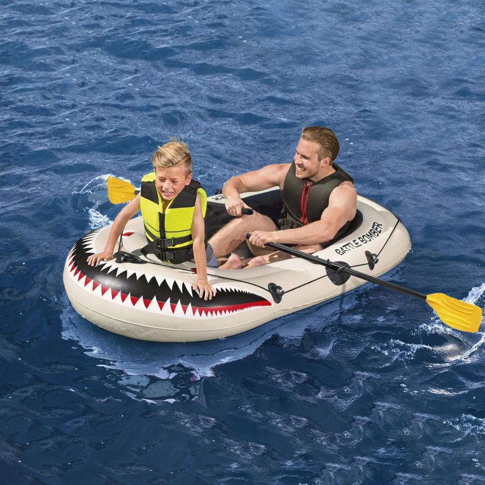 DUŻY Wytrzymały PONTON KAJAK Wodny + WIOSŁA POMPKA Model 61108