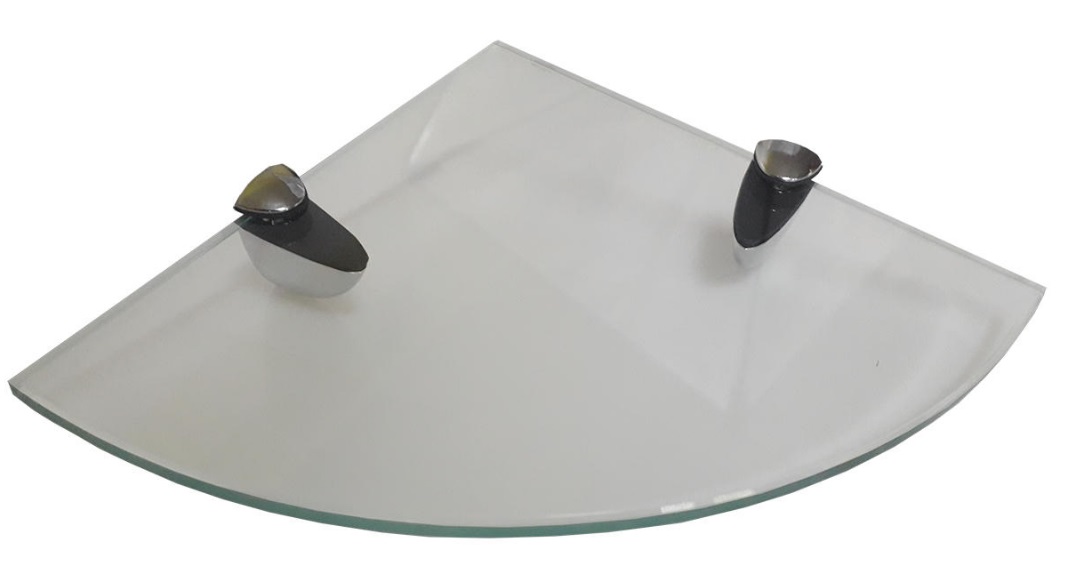 Półka szklana narożna 20x20cm uchwyty GRUBA 0,8cm Kolor inny