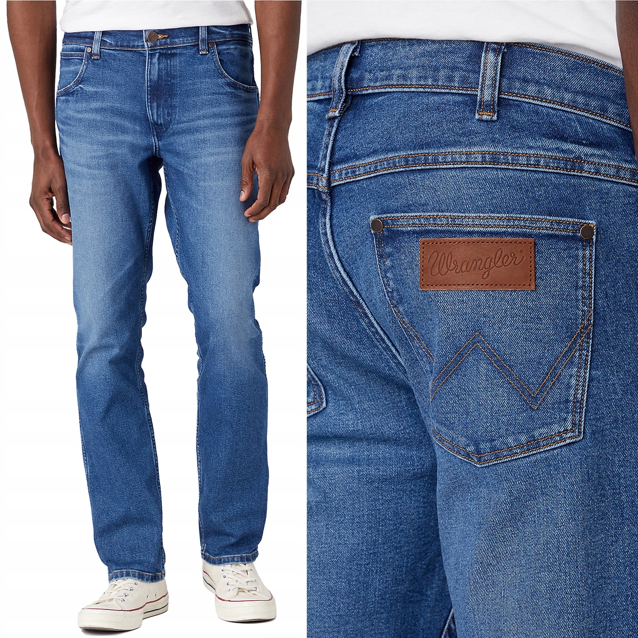 Wrangler Greensboro Neptun 365WARM Džíny jednoduché džínové kalhoty W40 L34
