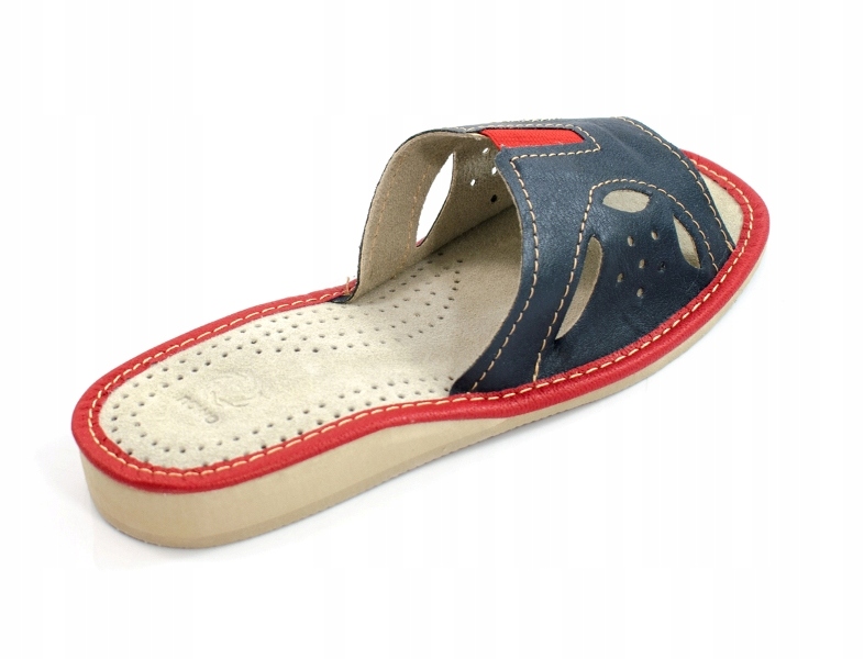 KLAPKI DAMSKIE KAPCIE SKÓRA PANTOFLE DOMOWE LACZKI Rozmiar 38