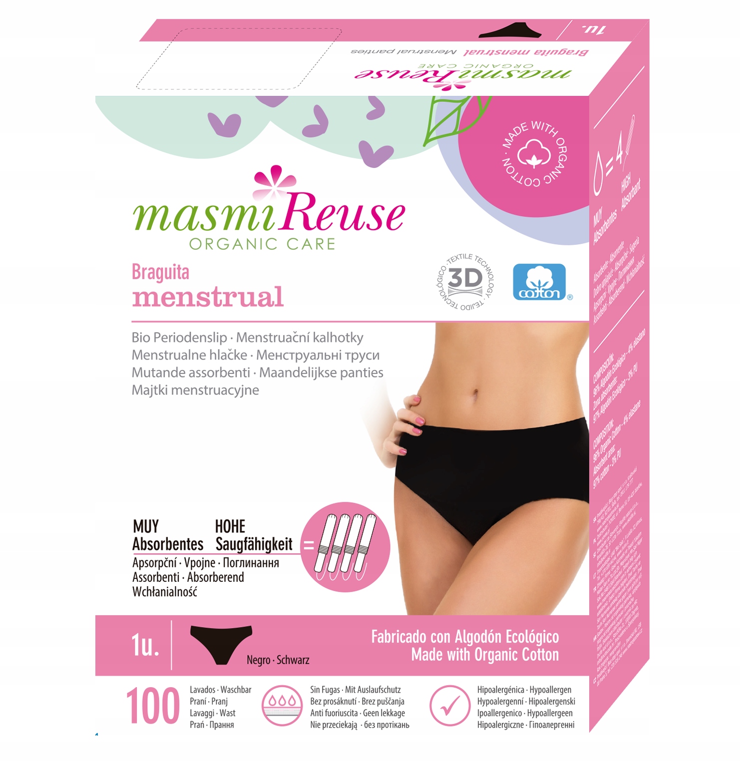 Majtki menstruacyjne Classic Bio M bawełna Masmi Eko 100 prań 1 szt.