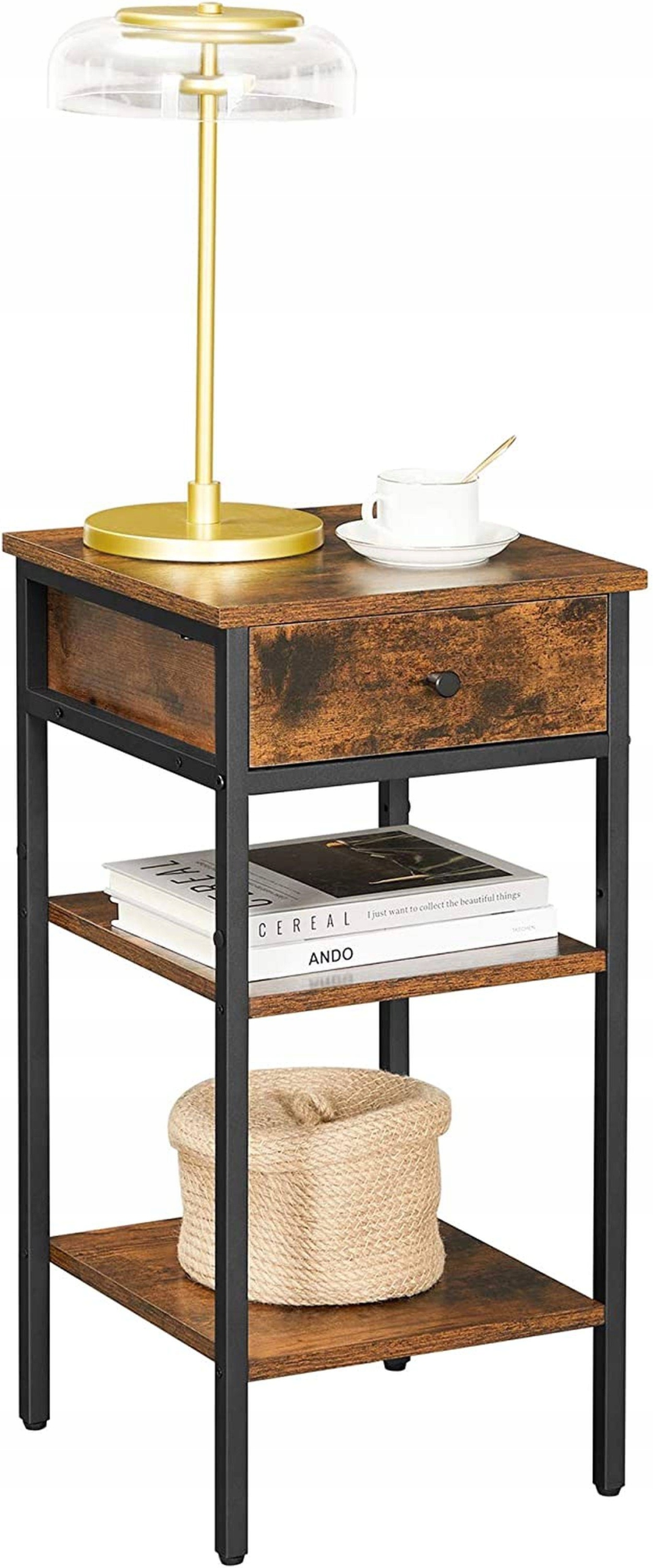

Szafka nocna półki z szufladą brąz Loft 35 cm