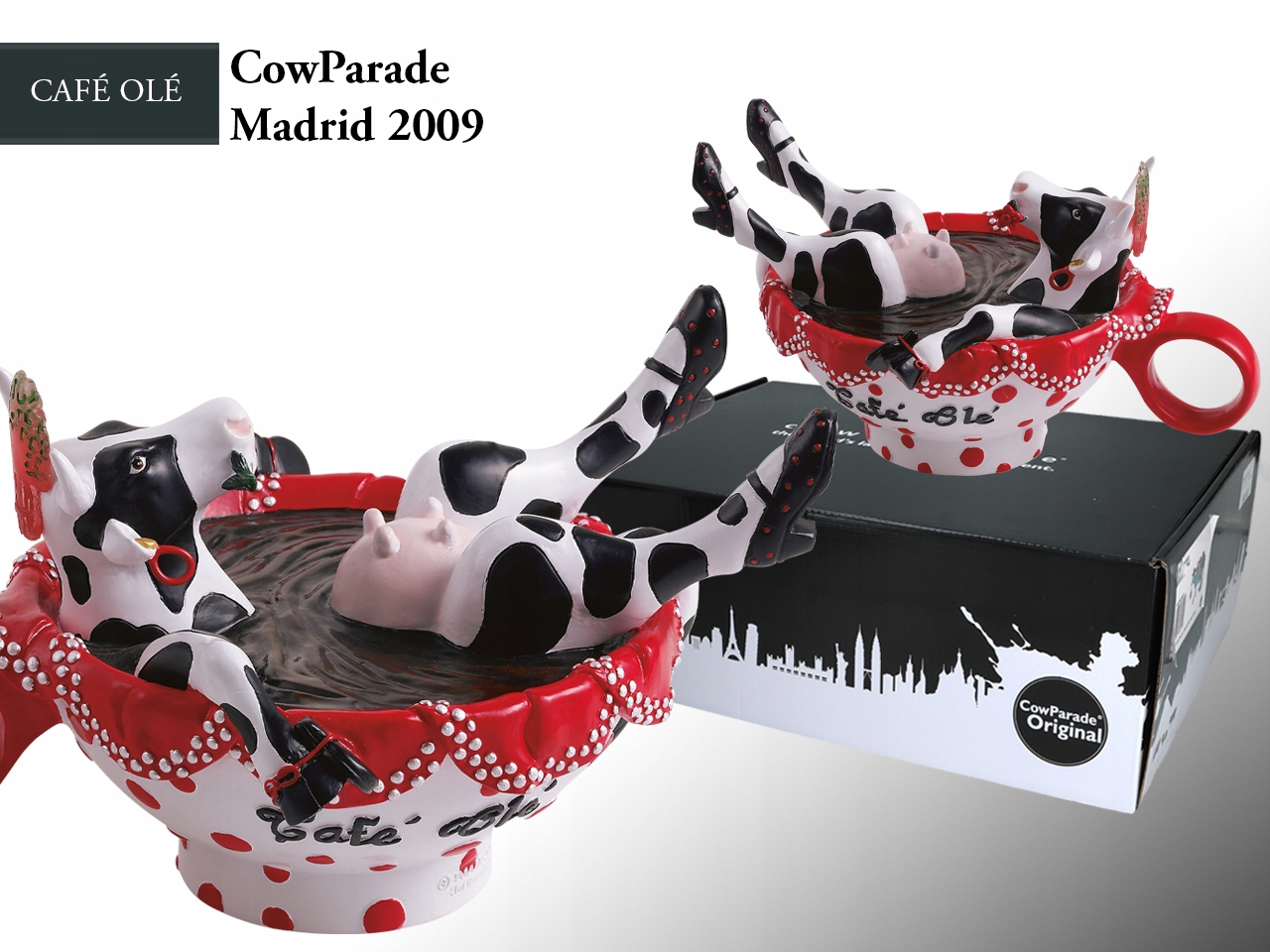 Zberateľská Figurka Cowparade Krava Cafe Ole Carmina Coscollar Dizajn