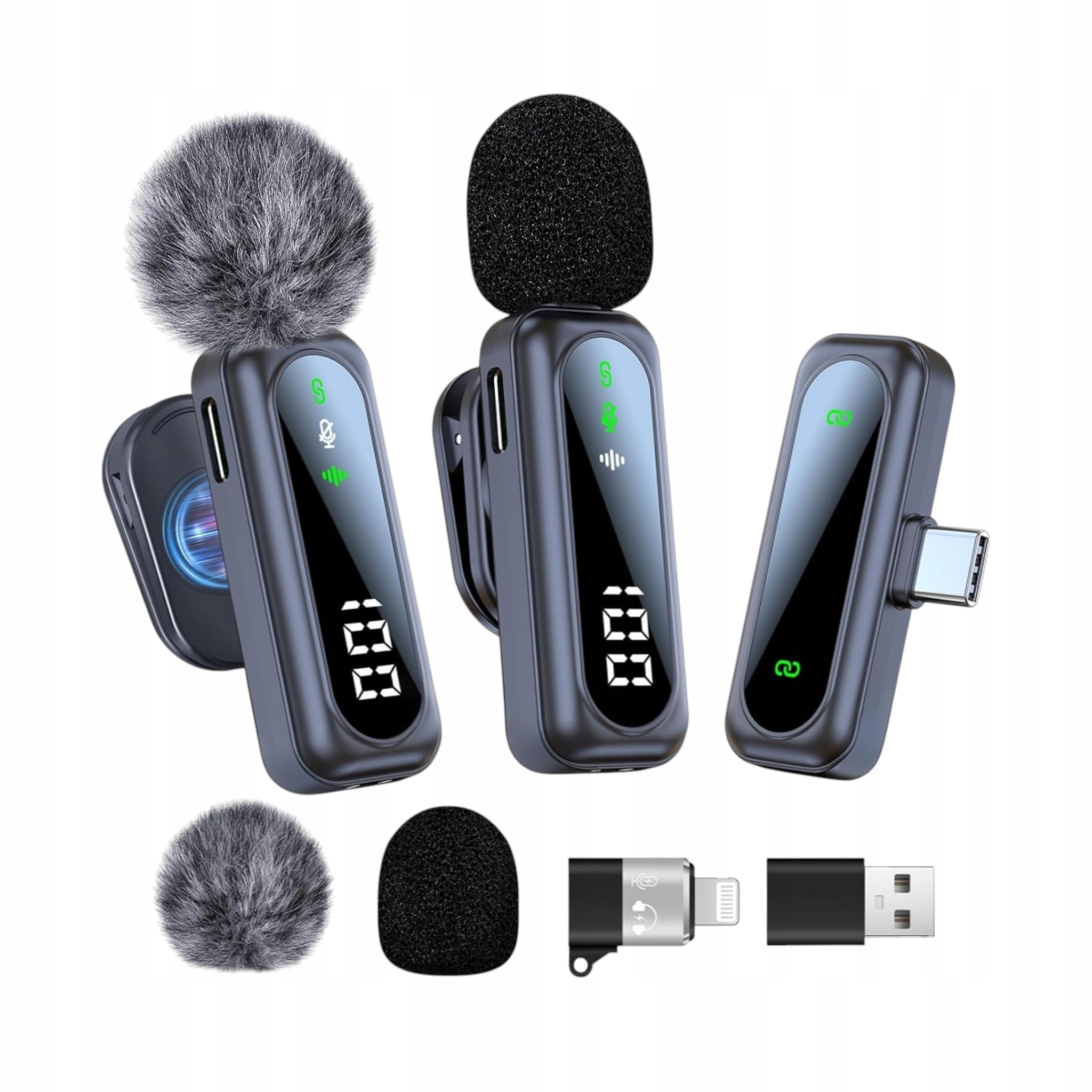 Bezdrátový mikrofon pro telefon/počítač Redukce šumu Sada 2 Kusů