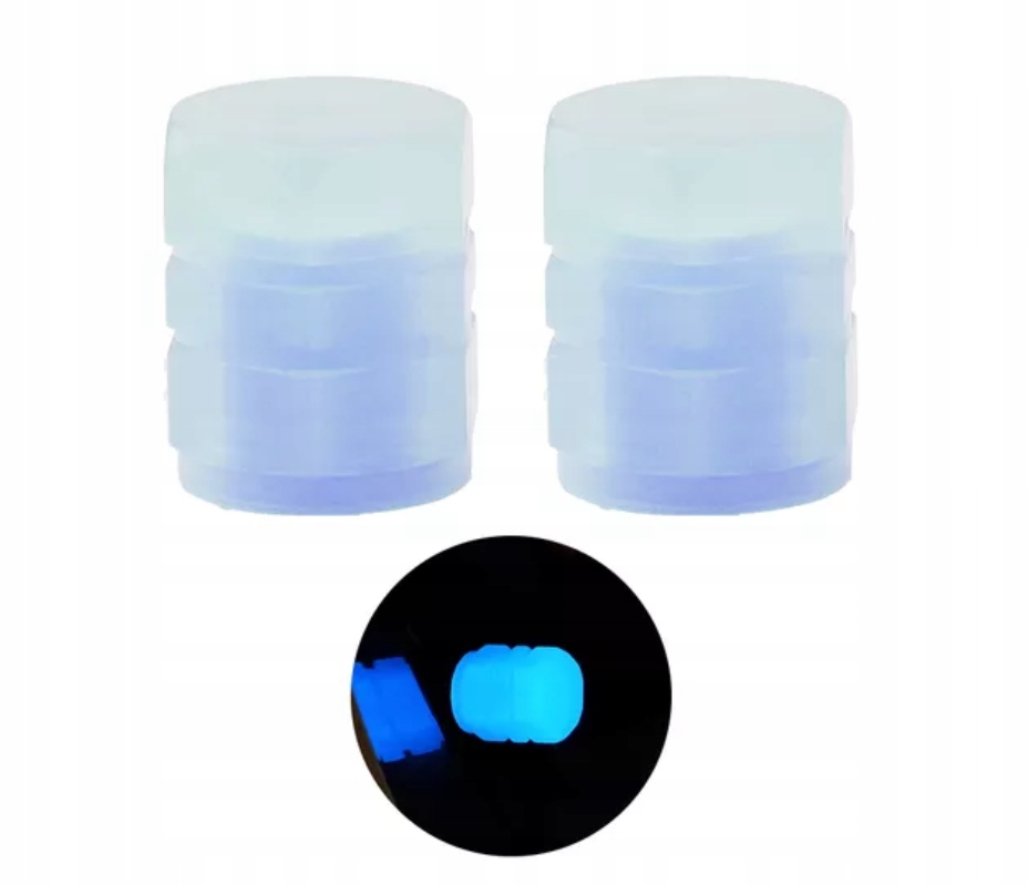 

2x Fluorescencyjne Nakrętki Na Wentyl Niebieskie