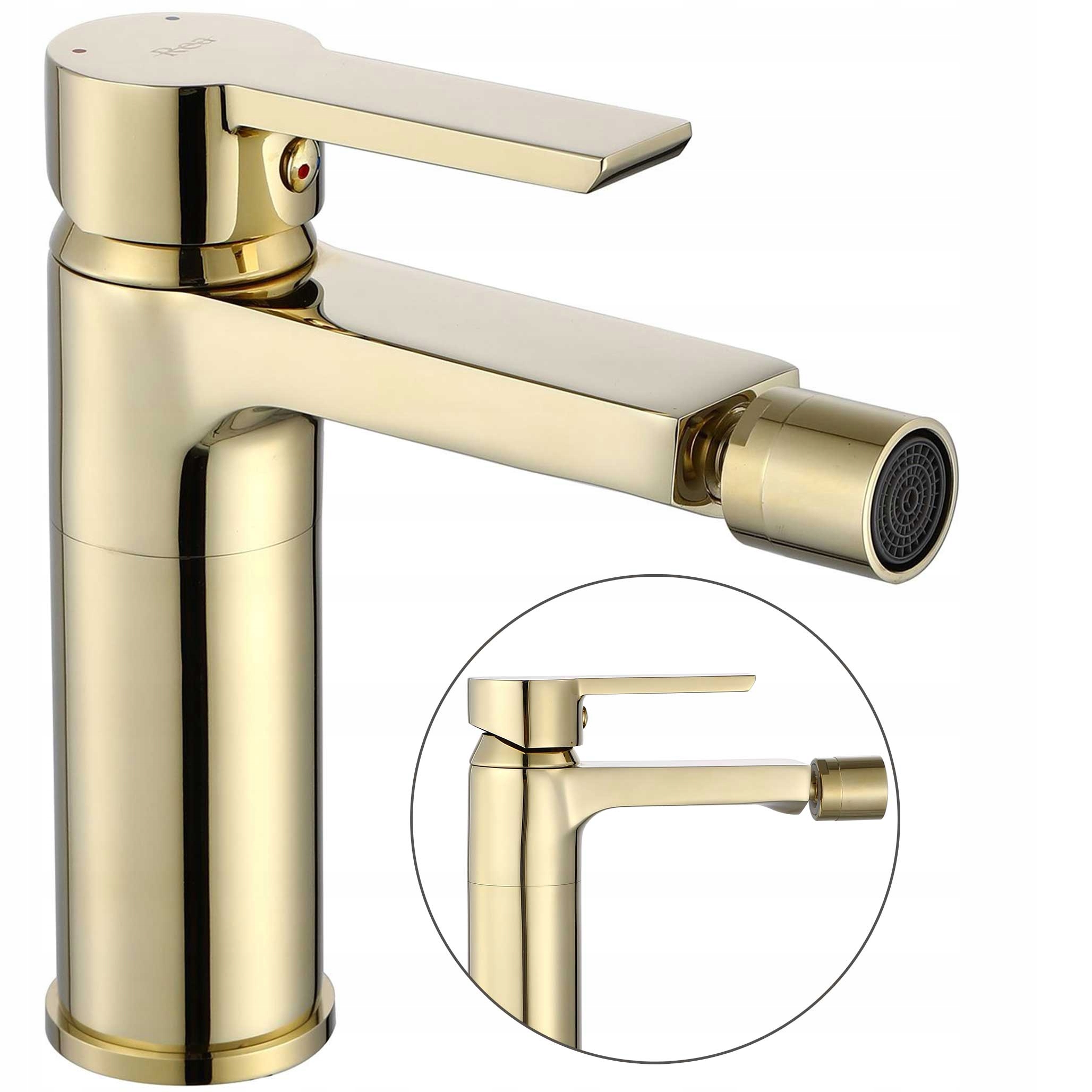 Bidetová batéria Zlatá stojaca Rea Argus Stavaná na Bidet Pohyblivý výtok