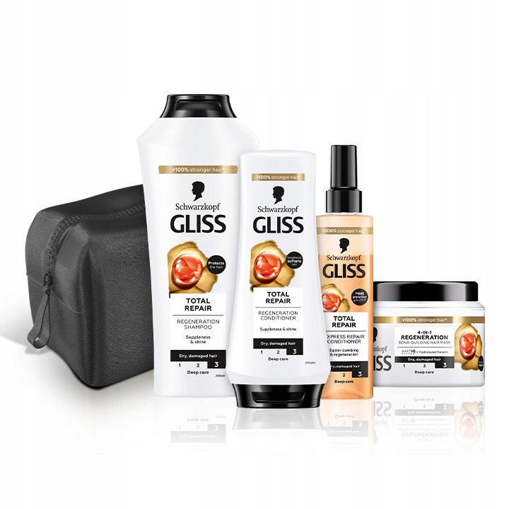Gliss Total Repair Regeneracja Szampon Maska Odżywka Włosy Zniszczone