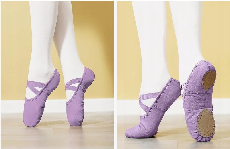 Baletki Balerinki Balet Gimnastyka Fioletowe Jednolite 33 Rozmiar 33