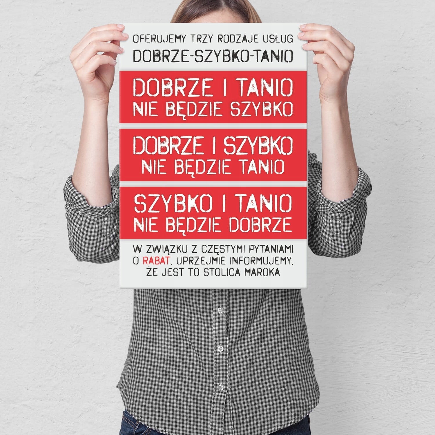 PREZENT BLACHA DEKORACJA OZDOBA ŚMIESZNY NAPIS DOBRZE SZYBKO TANIO Marka SteelPoster