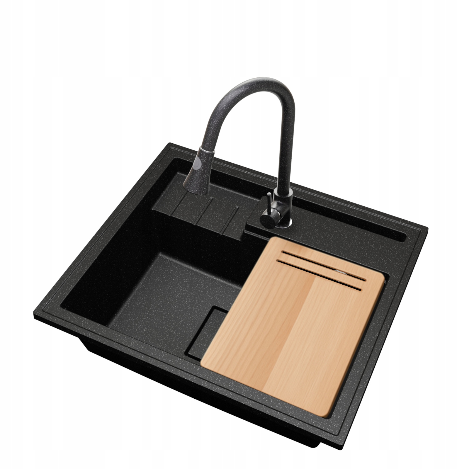 Kuchyňský granitový dřez Jednokomorový Elite 6052 Deska Baterie Sifon