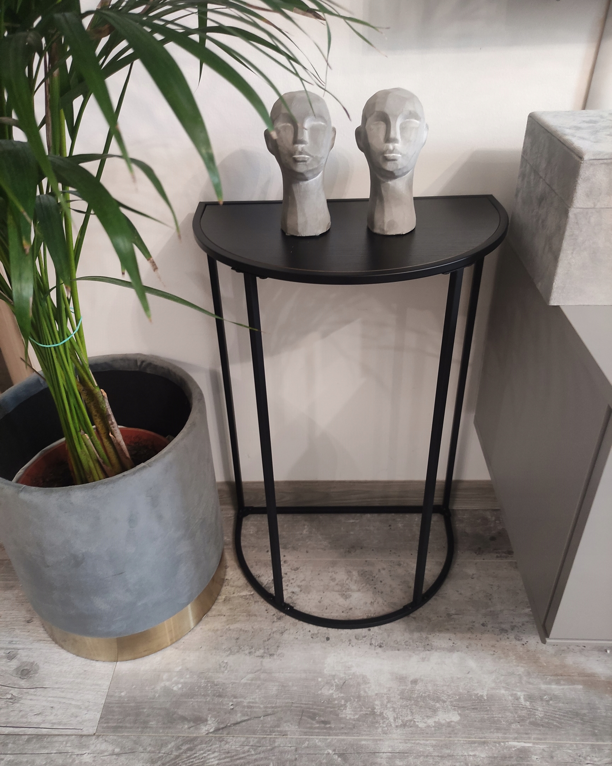 D KONSOLKA PÓŁOKRĄGŁA PRZYŚCIENNA STOLIK PRZYSTAWNY Z BLATEM MDF KONSOLA Marka inna