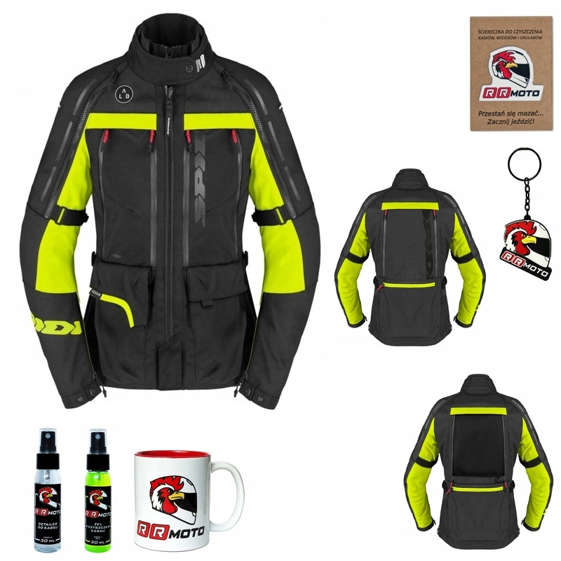 Dámska bunda Spidi 4 Season V3 Lady Yellow Fluo čierna žltá fluo Darčeky