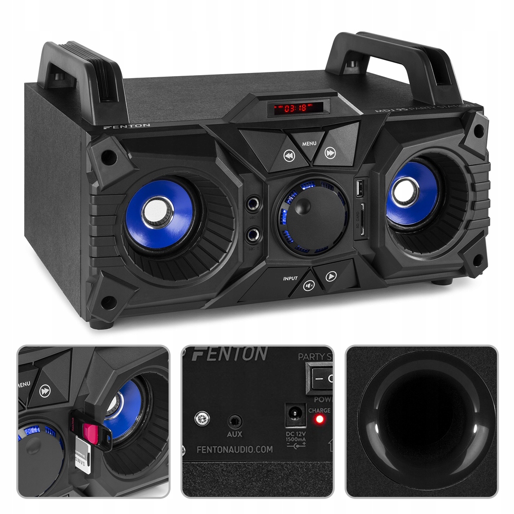 

Głośnik bluetooth Boombox Bt Sd Usb Aux akumulator