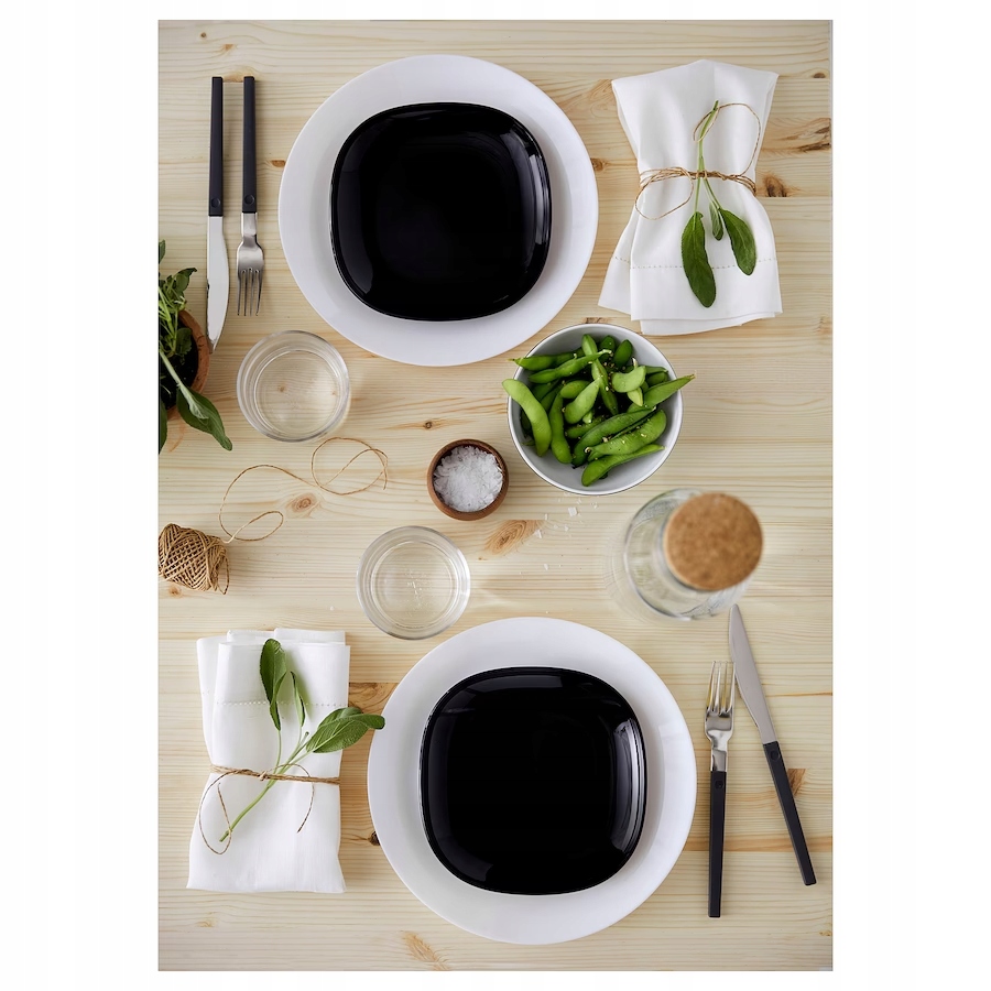 IKEA OFTAST Talerzyk deserowy biały, 19 cm 12 szt Szerokość produktu 19 cm