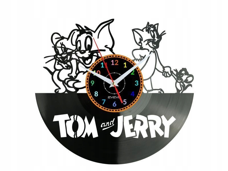 Tom And Jerry Dekorativní Nástěnné Hodiny Moderní Vinylová Deska Vinyl Na