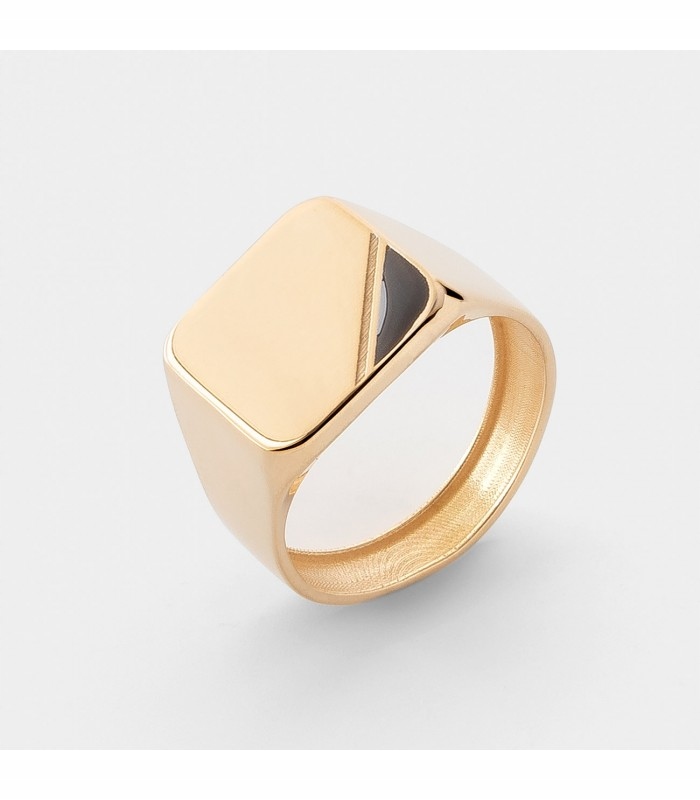 ZŁOTY KWADRATOWY SYGNET MĘSKI, R25 Marka Giorre