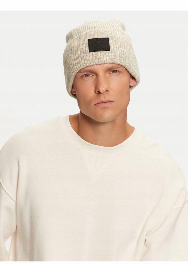 Calvin Klein Čepice Beanie Béžová S Nášivkou, univerzální Xta