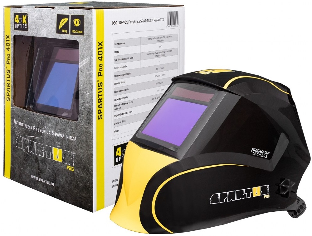 Svařovací přilba Mig Tig Spartus Pro 401X Automatická 4 Senzory