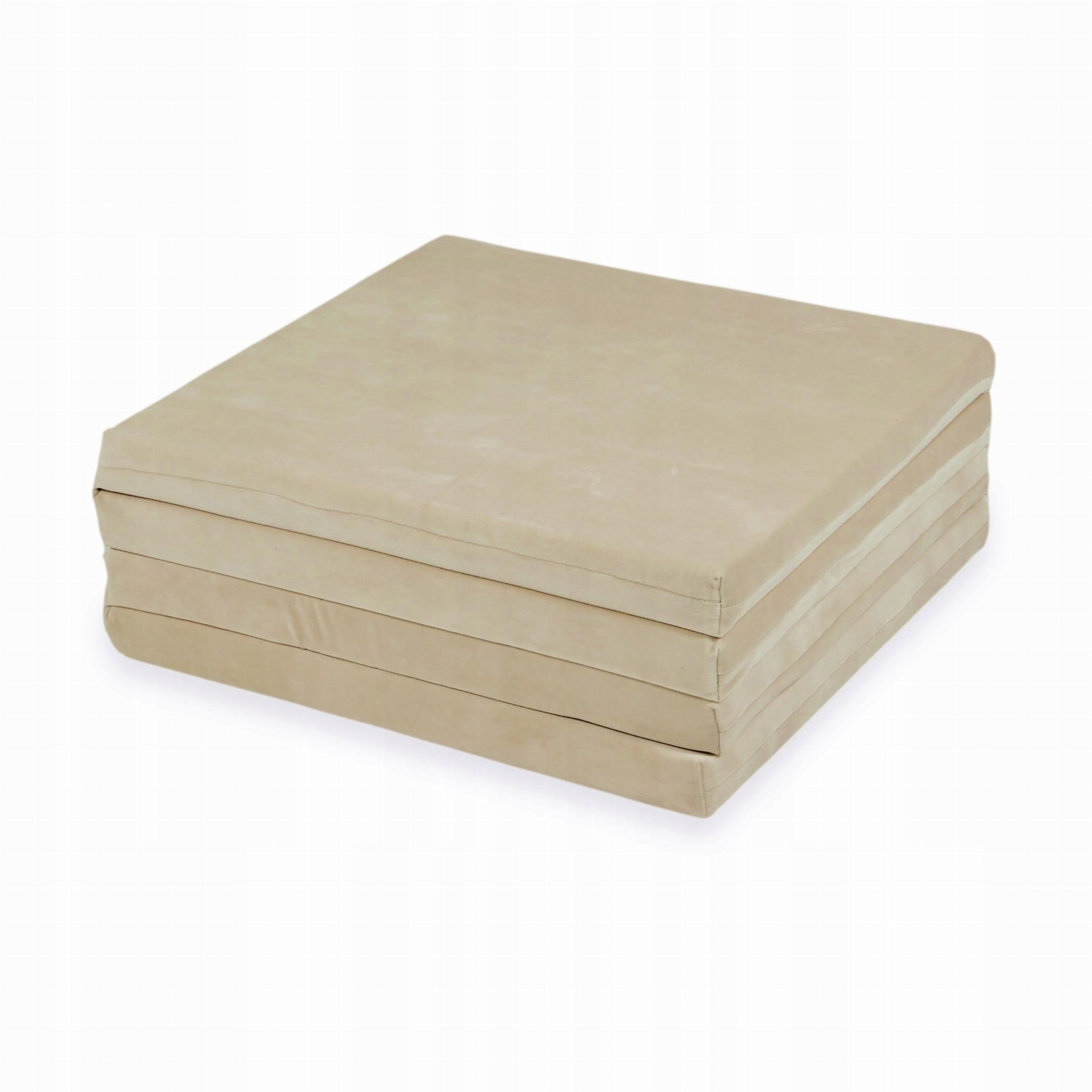 Mata do zabawy 120x120cm, dla dzieci, Velvet Soft Beżowy