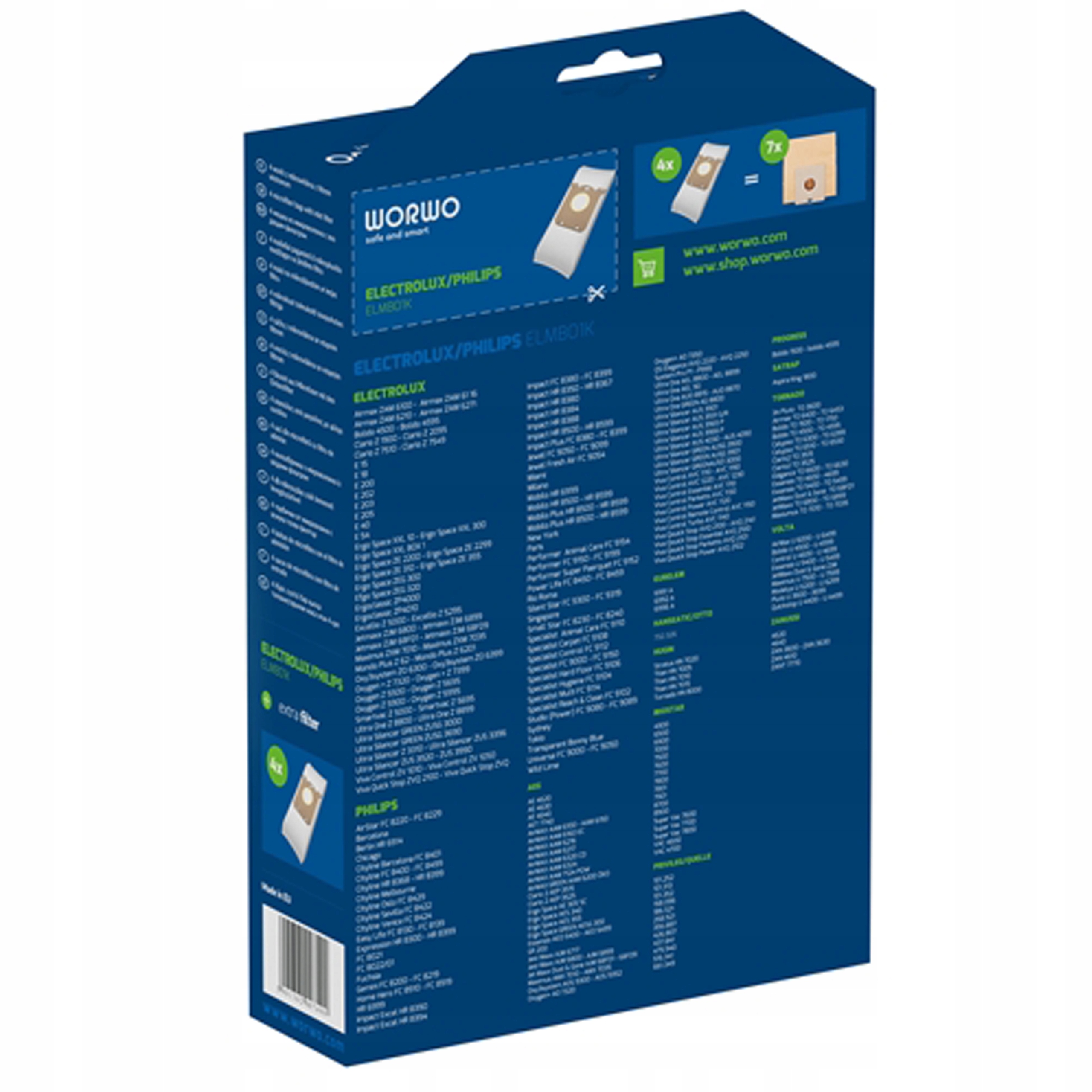 8xWORKI DO ODKURZACZA PHILIPS Universe + FILTR x2 Typ worka syntetyczny