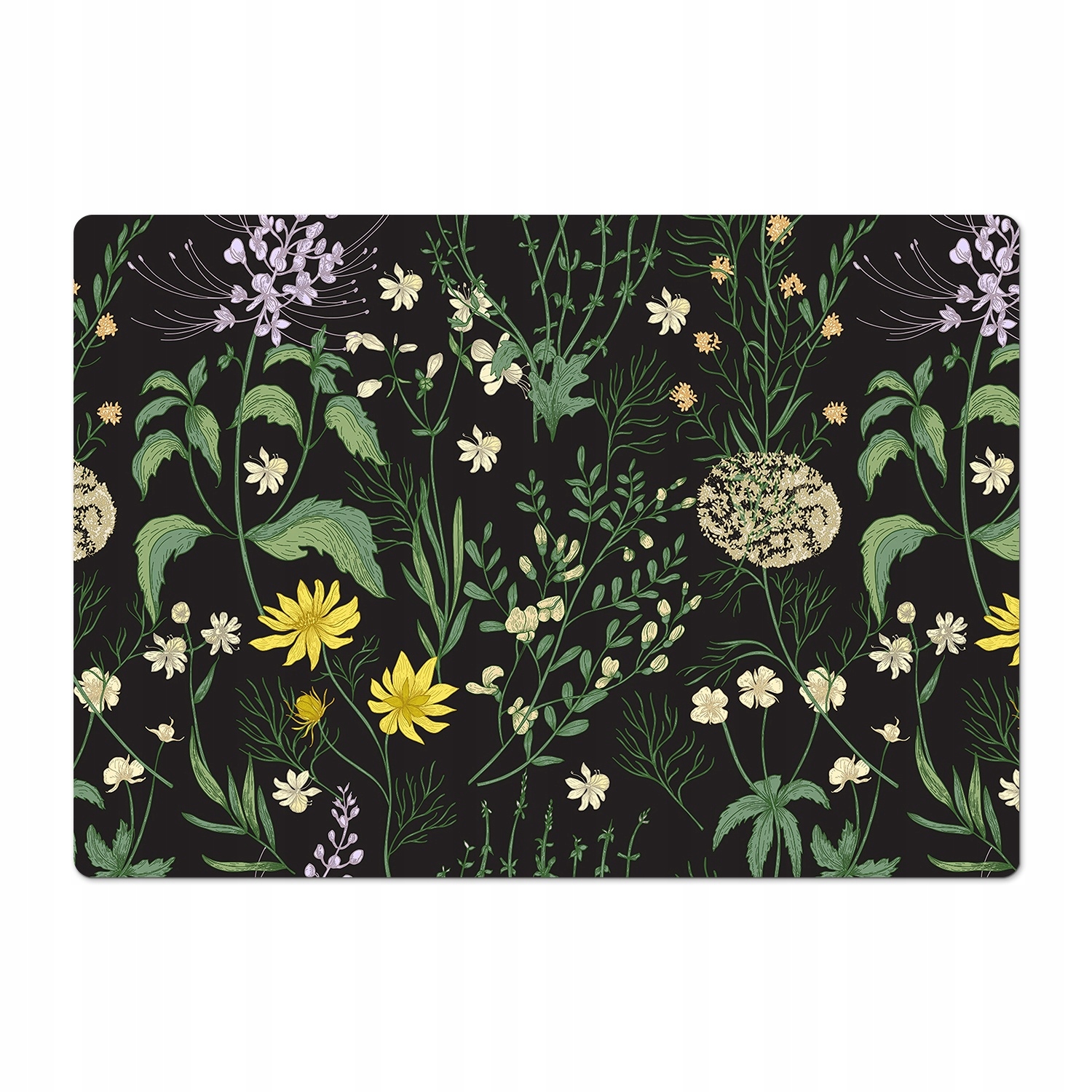 

Miękka mata ochronna 120x90 Delikatne boho kwiaty