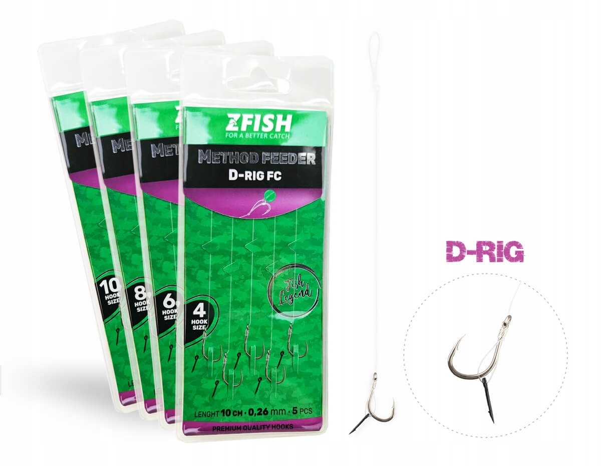 Zfish Przypon Method Feeder D-Rig 10 cm 5 szt. Rozmiar 8 7753