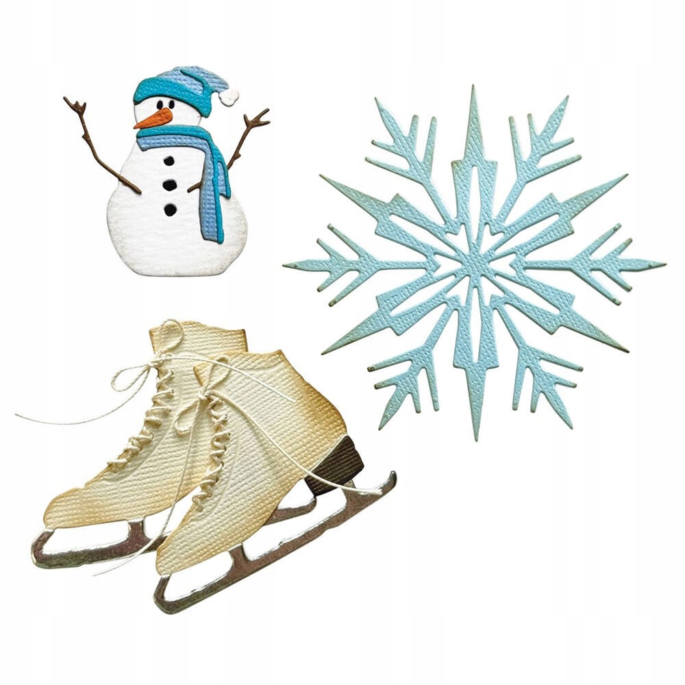 Vykrajovátka Na Papír Sizzix Thinlits Winter Wishes sněhulák brusle sněhová vločka