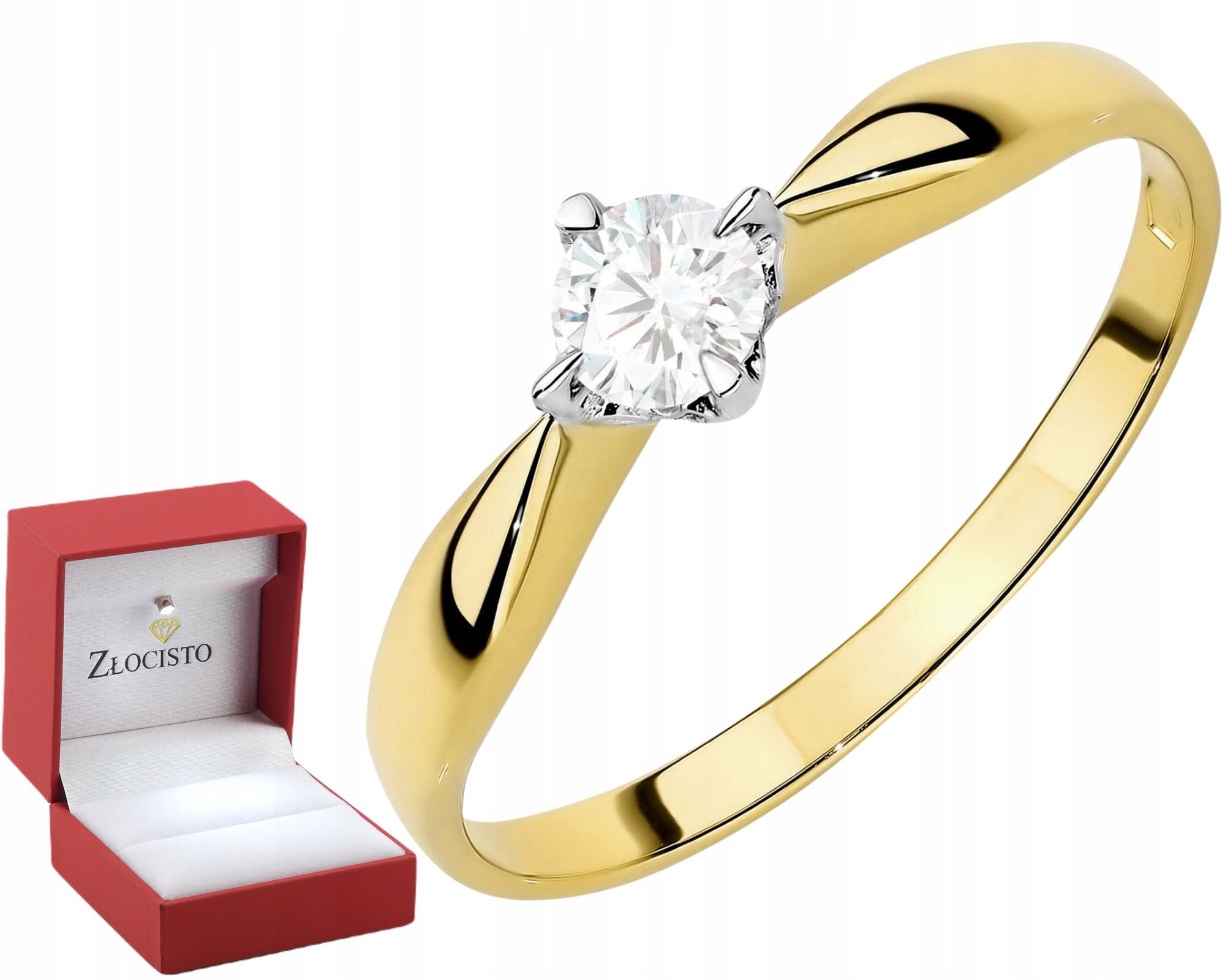 Minimalistický Prstýnek S Diamantem Lab Zlato 14K Drť 585