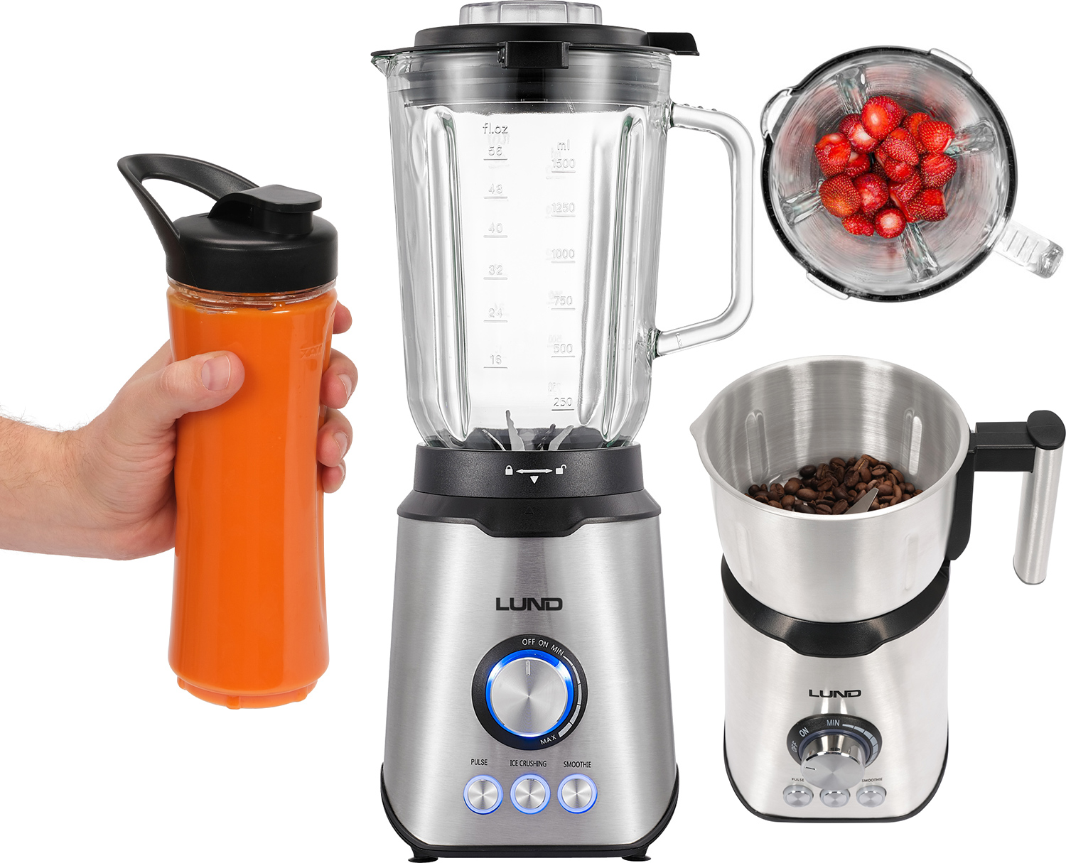 

Blender Kielichowy 3W1 1,5L 1200W Kruszy Lód