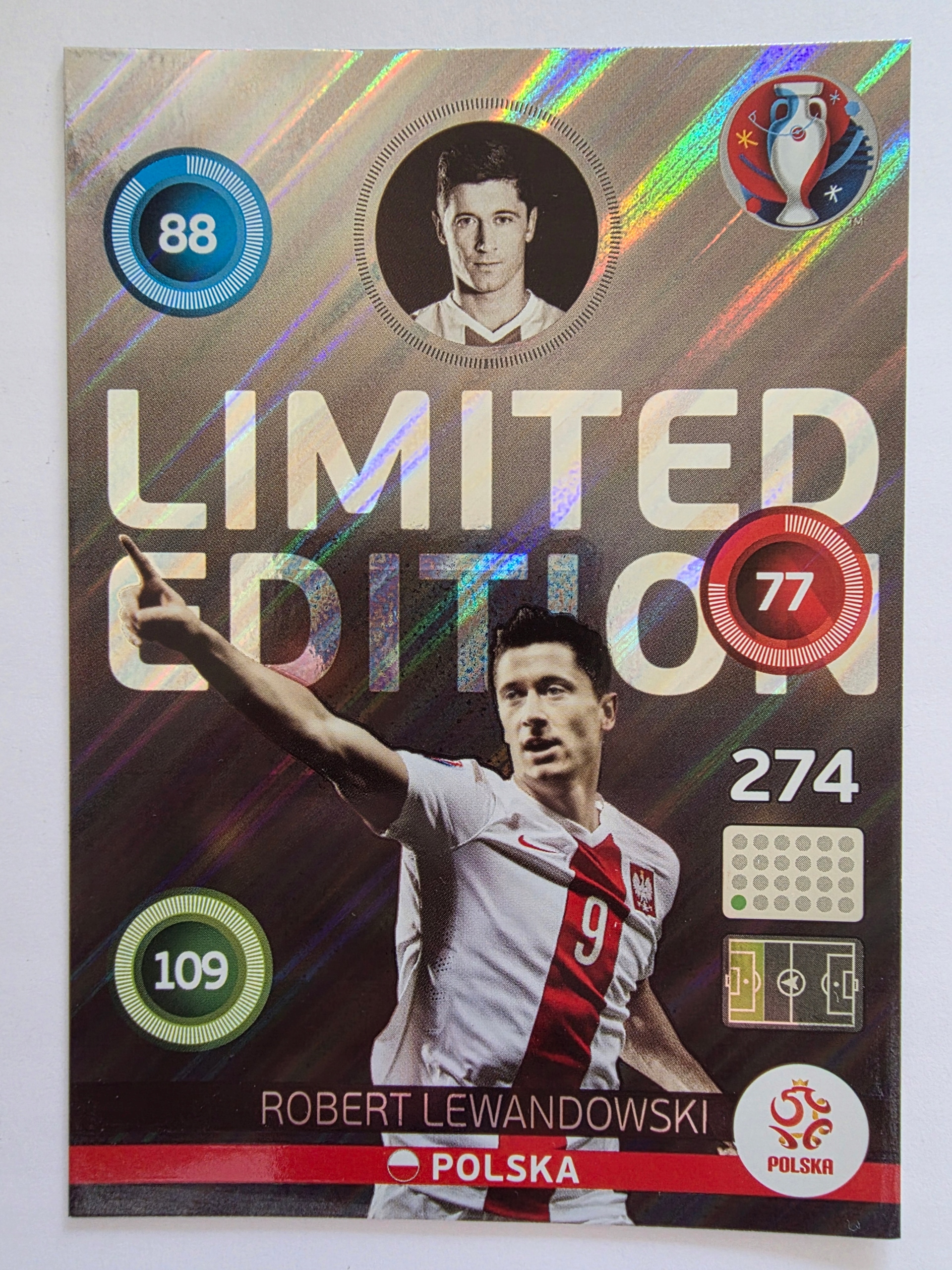 2016 Panini Euro Robert Lewandowski Polska Limited Edition XXL