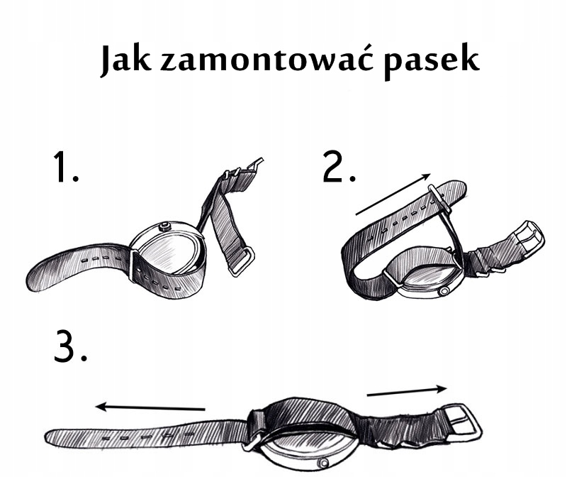 PASEK NATO 22 mm do zegarka nylonowy wodoodporny szary srebrny SUPER JAKOŚĆ Kod producenta PNNCh-SzarZol22-T2C