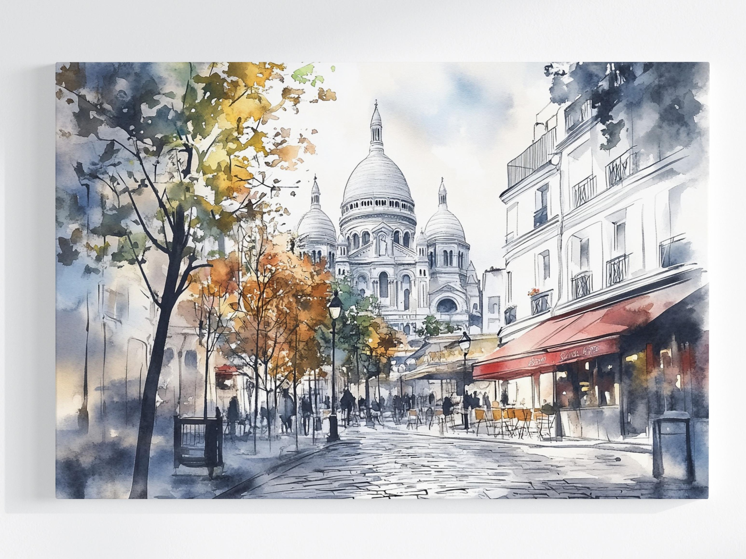 Obraz Na Plátně Canvas Paříž Montmartre Sacre Coeur Bazilika Cafe 120x80