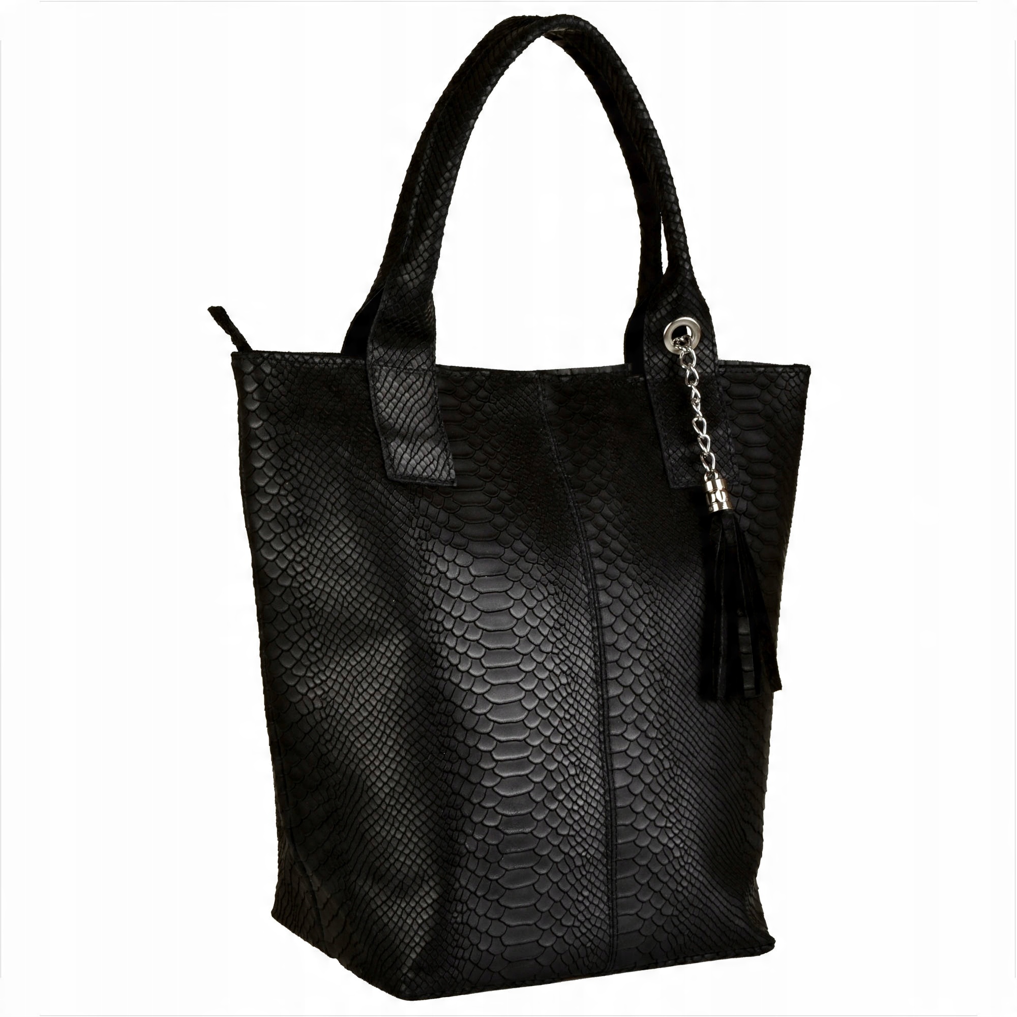 

Torba shopper skóra nat wzór skóry pytona czarna