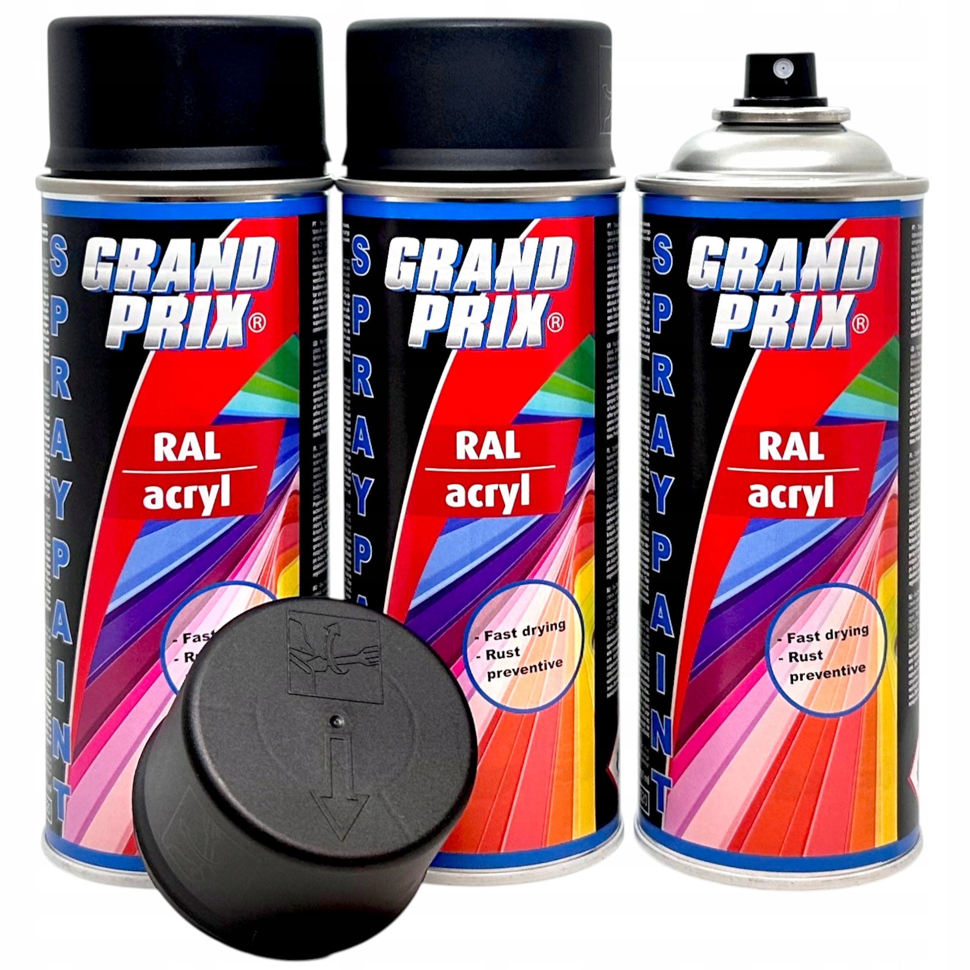 Motip Lakier Akrylowy Czarny Mat Ral 9005 3x Spray 400ML